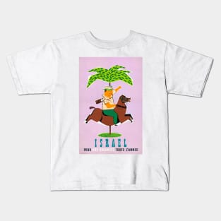 Vintage Travel Poster Israel Horseback Rider Kids T-Shirt